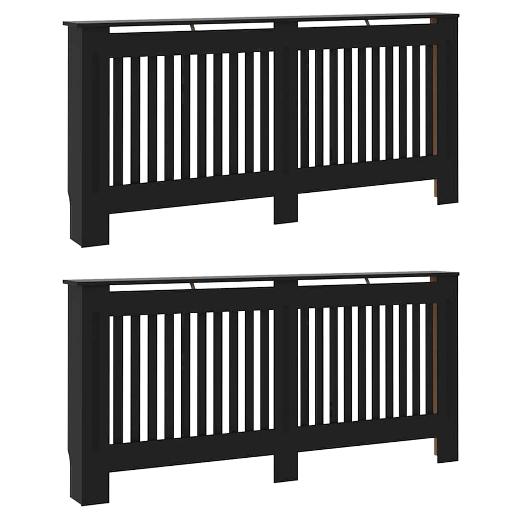 Copertura per radiatori 2 pcs Nero 172 x 19 x 81,5cm