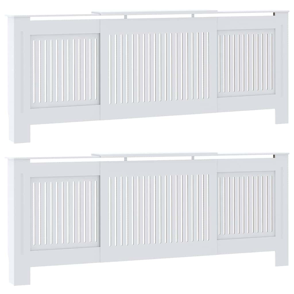 Copertura per radiatori 2 pcs Bianco 205 x 20,5 x 81,5cm