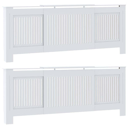 Copertura per radiatori 2 pcs Bianco 205 x 20,5 x 81,5cm