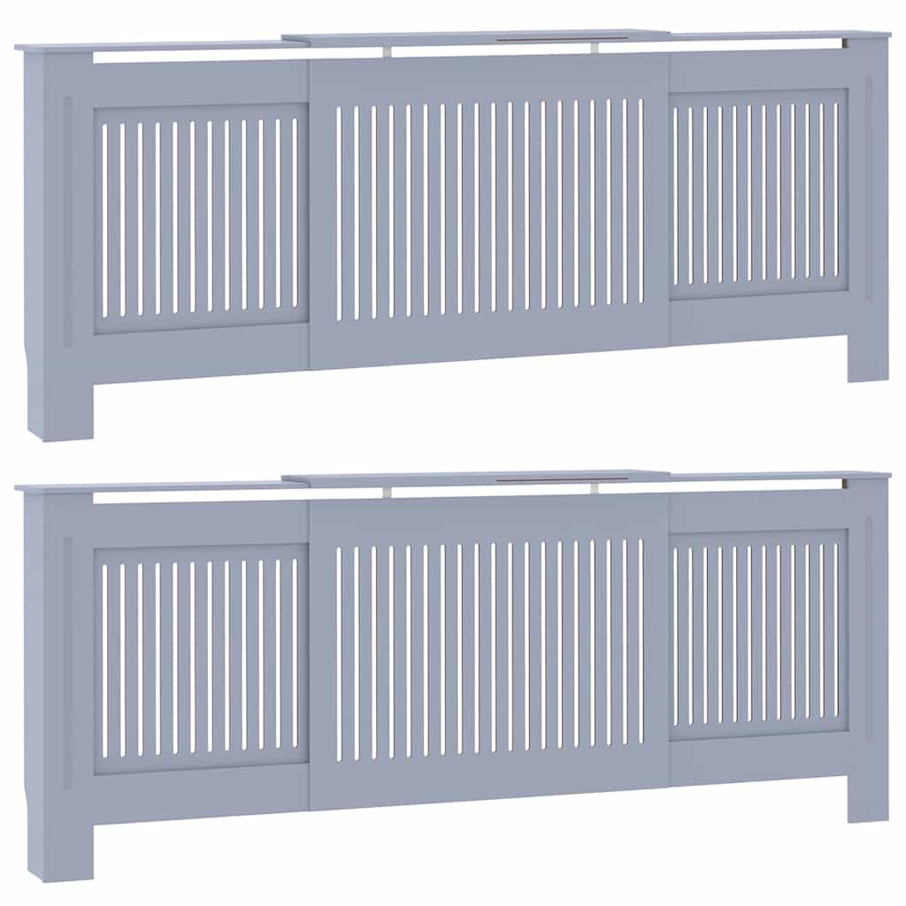 Copertura per radiatori 2 pcs Grigio 205 x 20,5 x 81,5cm