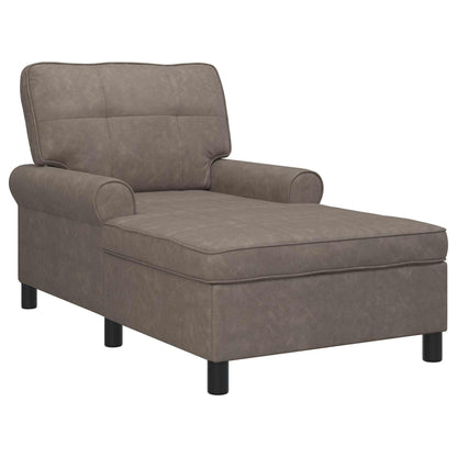 Chaise Lounge Grigio 91 x 157 x 91 cm Pelle Sintetica