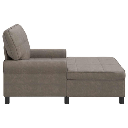Chaise Lounge Grigio 91 x 157 x 91 cm Pelle Sintetica