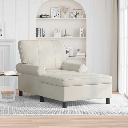 Chaise Lounge con cuscino Crema 91 x 157 x 91 cm Velluto