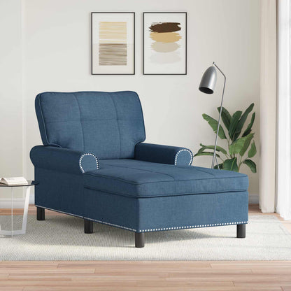 Chaise Lounge con cuscino Blu 91 x 157 x 91 cm Tessuto