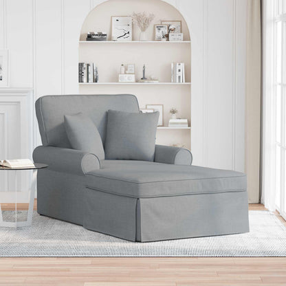 Chaise Longe con Gonna con cuscino 3 pcs Grigio chiaro Tessuto