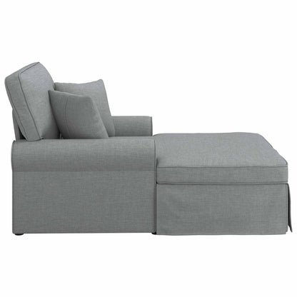 Chaise Longe con Gonna con cuscino 3 pcs Grigio chiaro Tessuto