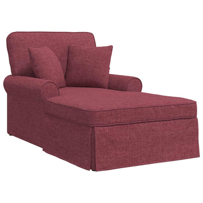 Chaise Longe con Gonna con cuscino 3 pcs Rosso Vino Tessuto