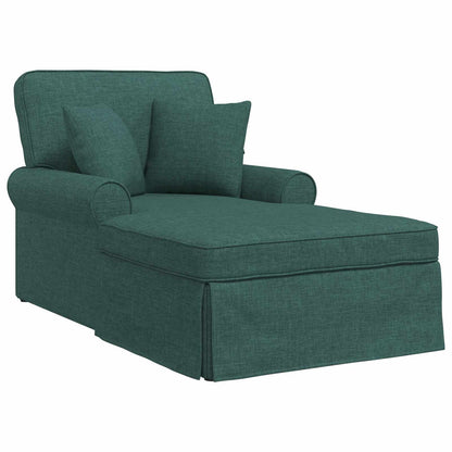 Chaise Longe con Gonna con cuscino 3 pcs Verde Scuro Tessuto