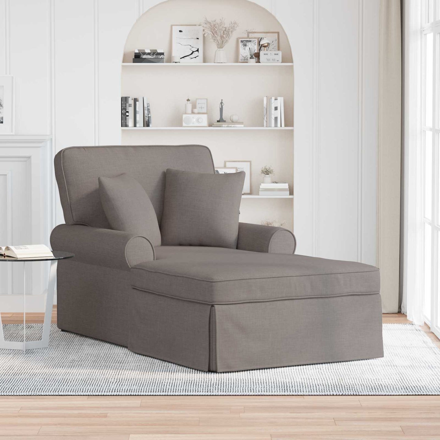 Chaise Longe con Gonna con cuscino 3 pcs Talpa Tessuto