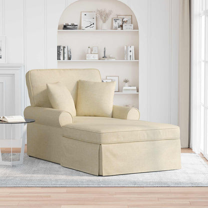 Chaise Longe con Gonna con cuscino 3 pcs Crema Tessuto