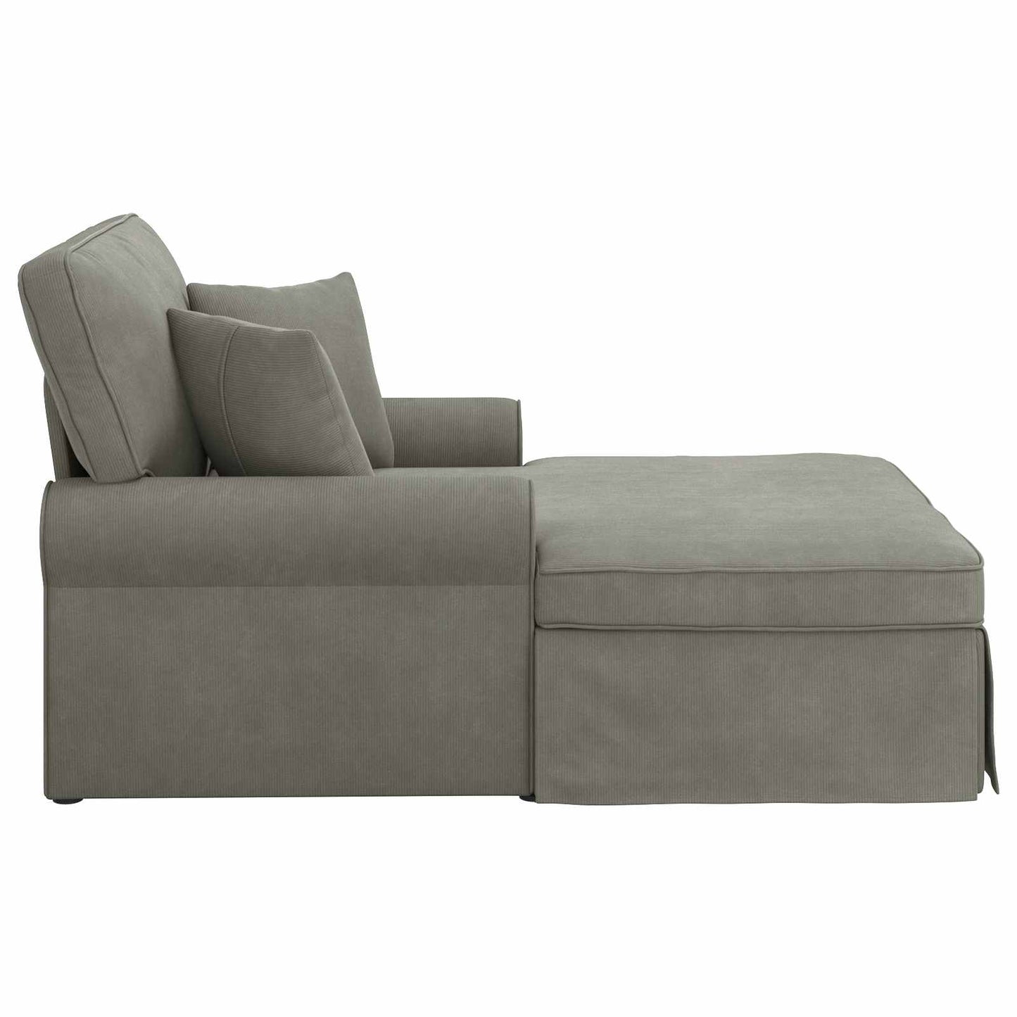 Chaise Longe con Gonna 3 pcs Grigio chiaro Tessuto in Cords