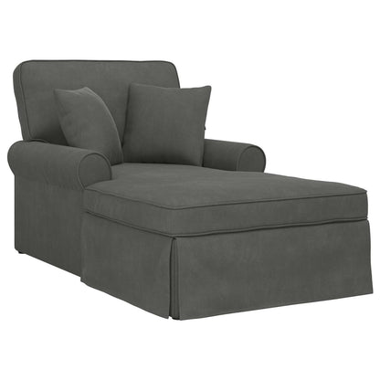 Chaise Longe con Gonna 3 pcs Grigio scuro Tessuto in Cords