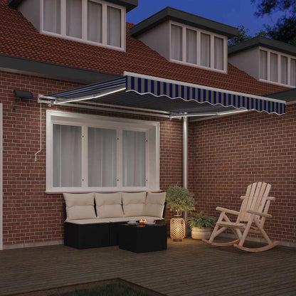 Tenda Retrattile Blu e Bianco 350 x 250 cm
