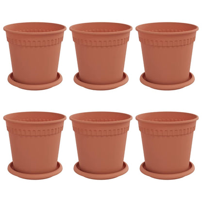 Vasi per Piante 6 pcs Rosso Mattone Ã˜ 17 x 14 cm Plastica