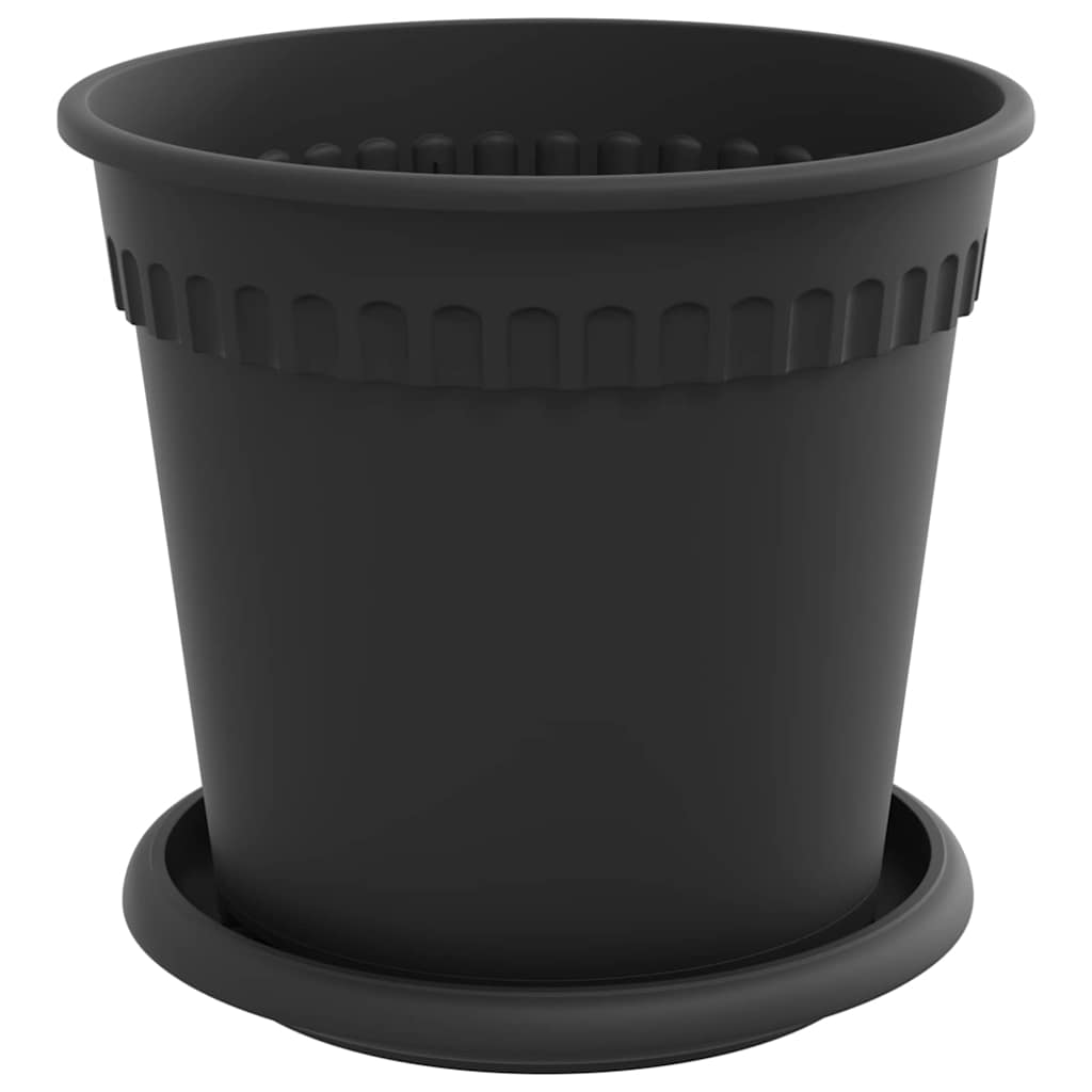 Vasi per Piante 6 pcs Nero Ã˜ 17 x 14 cm Plastica