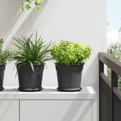 Vasi per Piante 6 pcs Nero ÃƒËœ 19 x 16 cm Plastica