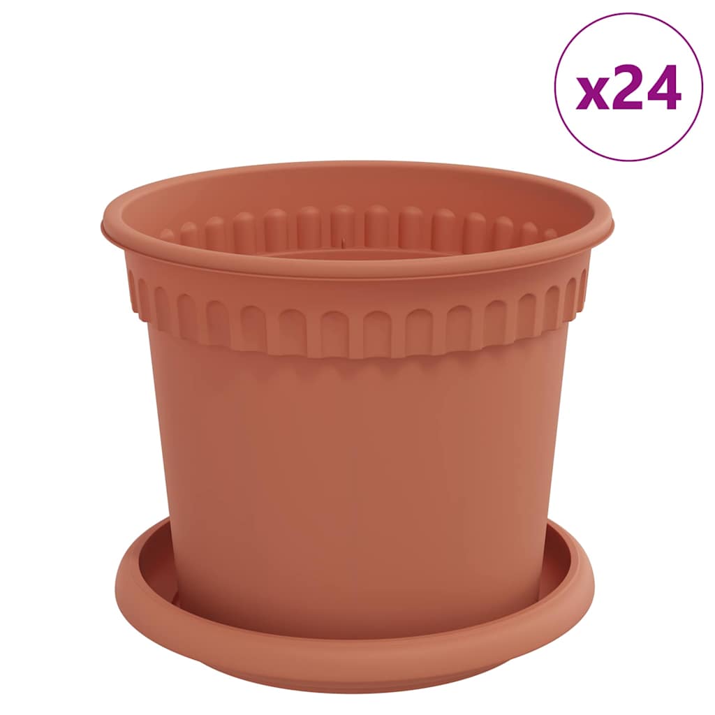 Vasi per Piante 24 pcs Rosso Mattone Ã˜ 15 x 12 cm Plastica