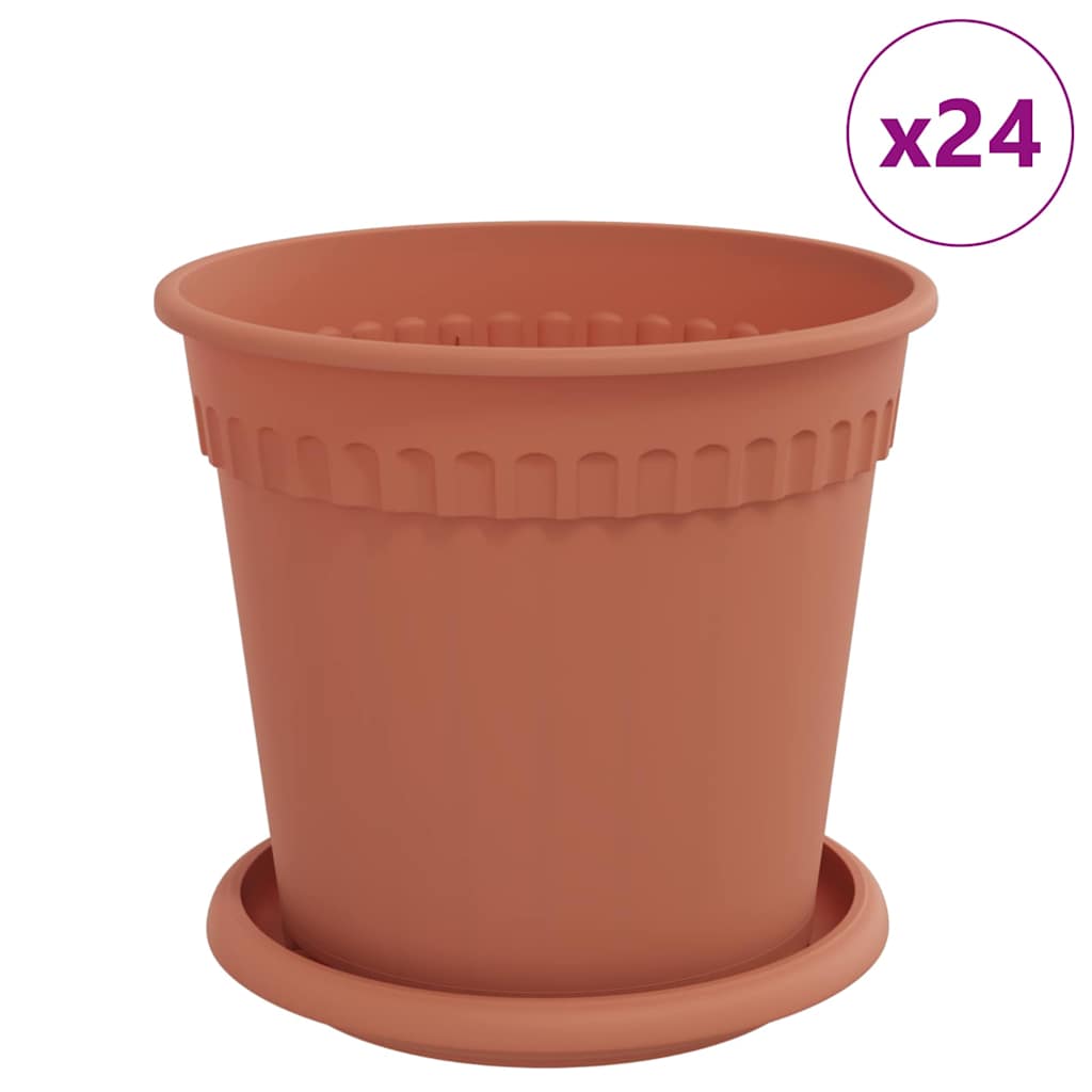 Vasi per Piante 24 pcs Rosso Mattone Ã˜ 17 x 14 cm Plastica