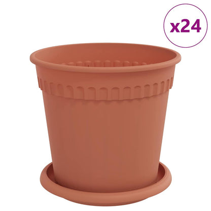Vasi per Piante 24 pcs Rosso Mattone Ã˜ 17 x 14 cm Plastica