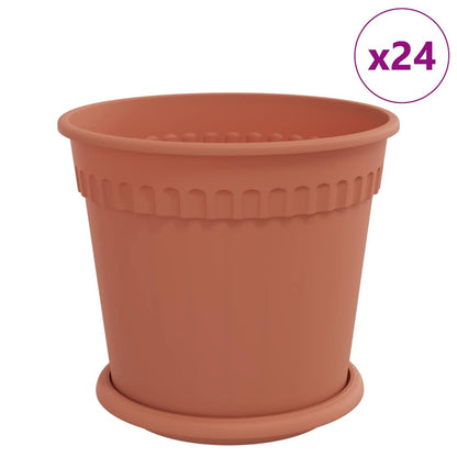 Vasi per Piante 24 pcs Rosso Mattone Ã˜ 19 x 16 cm Plastica