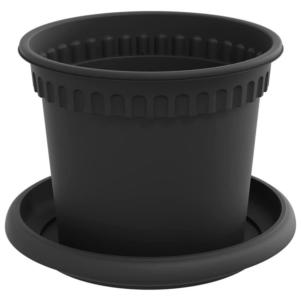 Vasi per Piante 24 pcs Nero Ã˜ 12,5 x 10 cm Plastica