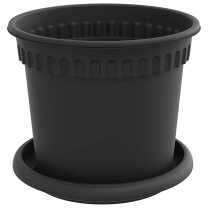 Vasi per Piante 24 pcs Nero Ã˜ 15 x 12 cm Plastica