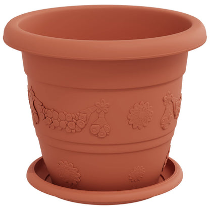 Vasi per Piante 6 pcs Rosso Mattone Ã˜ 26 x 21.5 cm Plastica