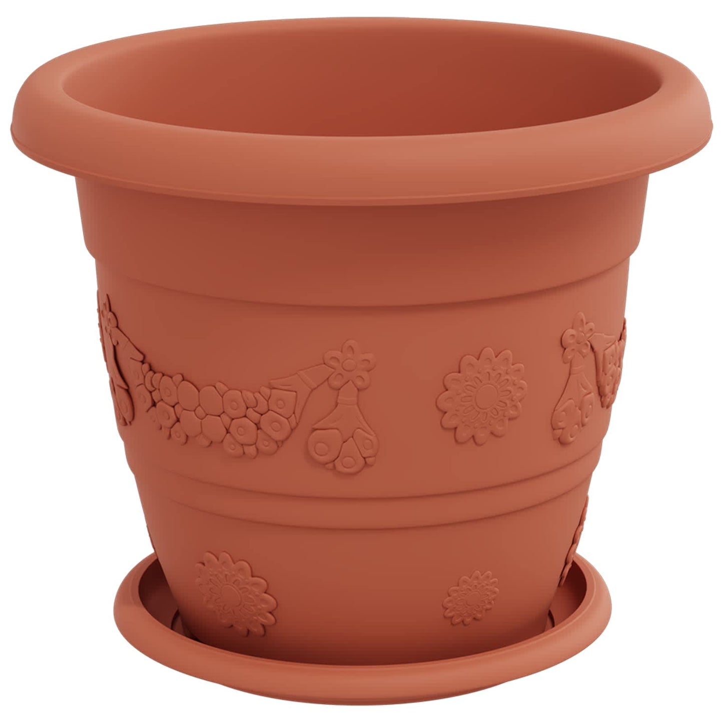 Vasi per Piante 6 pcs Rosso Mattone Ã˜ 26 x 21.5 cm Plastica