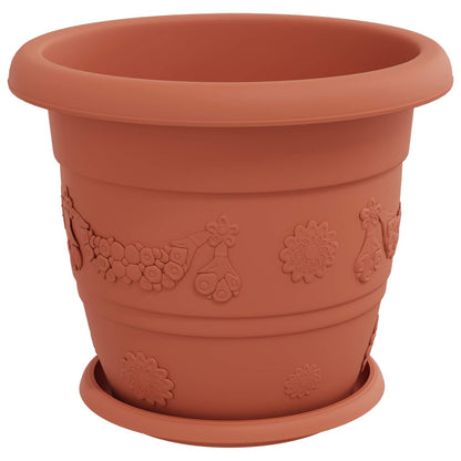 Vasi per Piante 6 pcs Rosso Mattone Ã˜ 26 x 21.5 cm Plastica