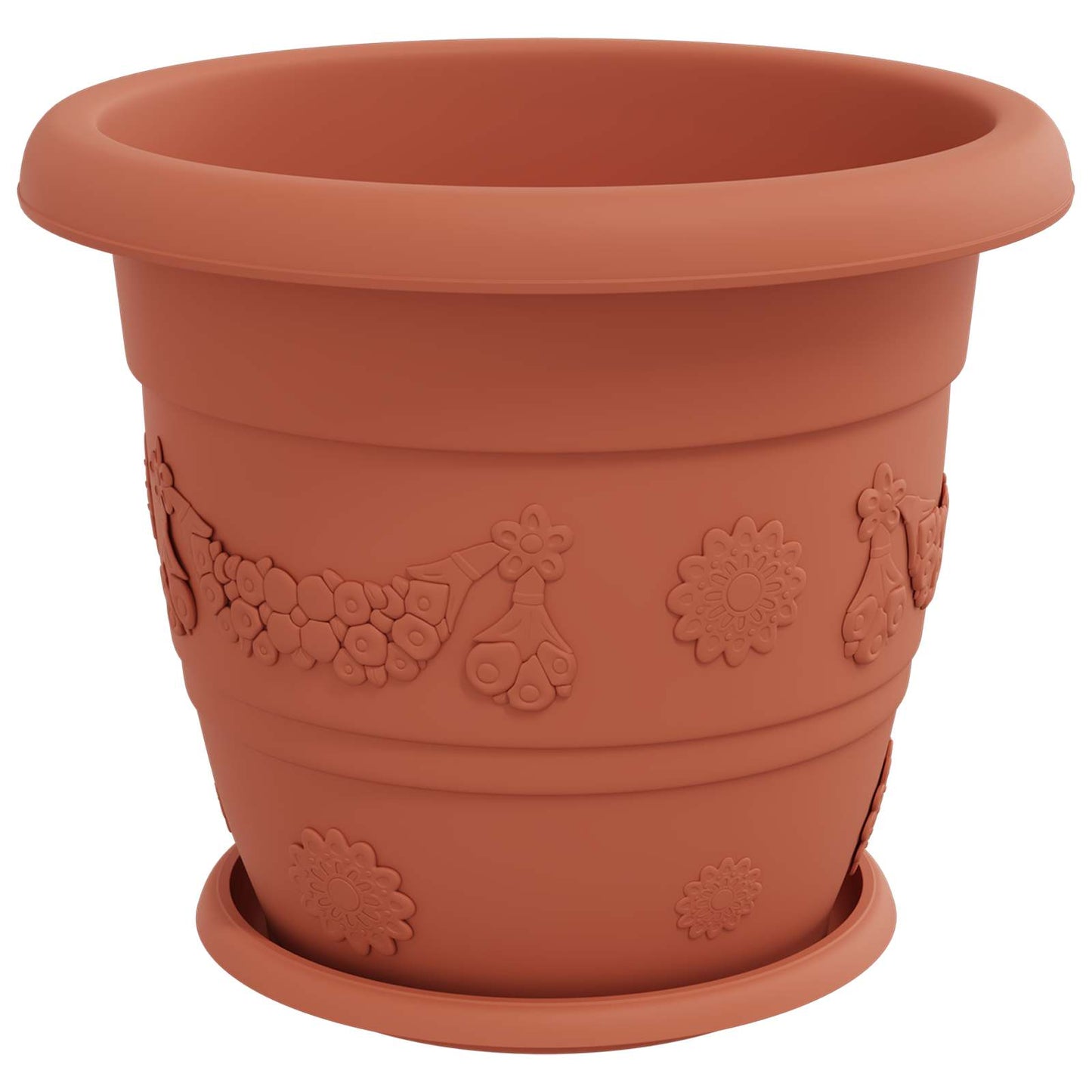 Vasi per Piante 6 pcs Rosso Mattone Ã˜ 26 x 21.5 cm Plastica