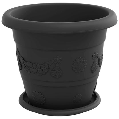 Vasi per Piante 6 pcs Nero Ã˜ 26 x 21.5 cm Plastica