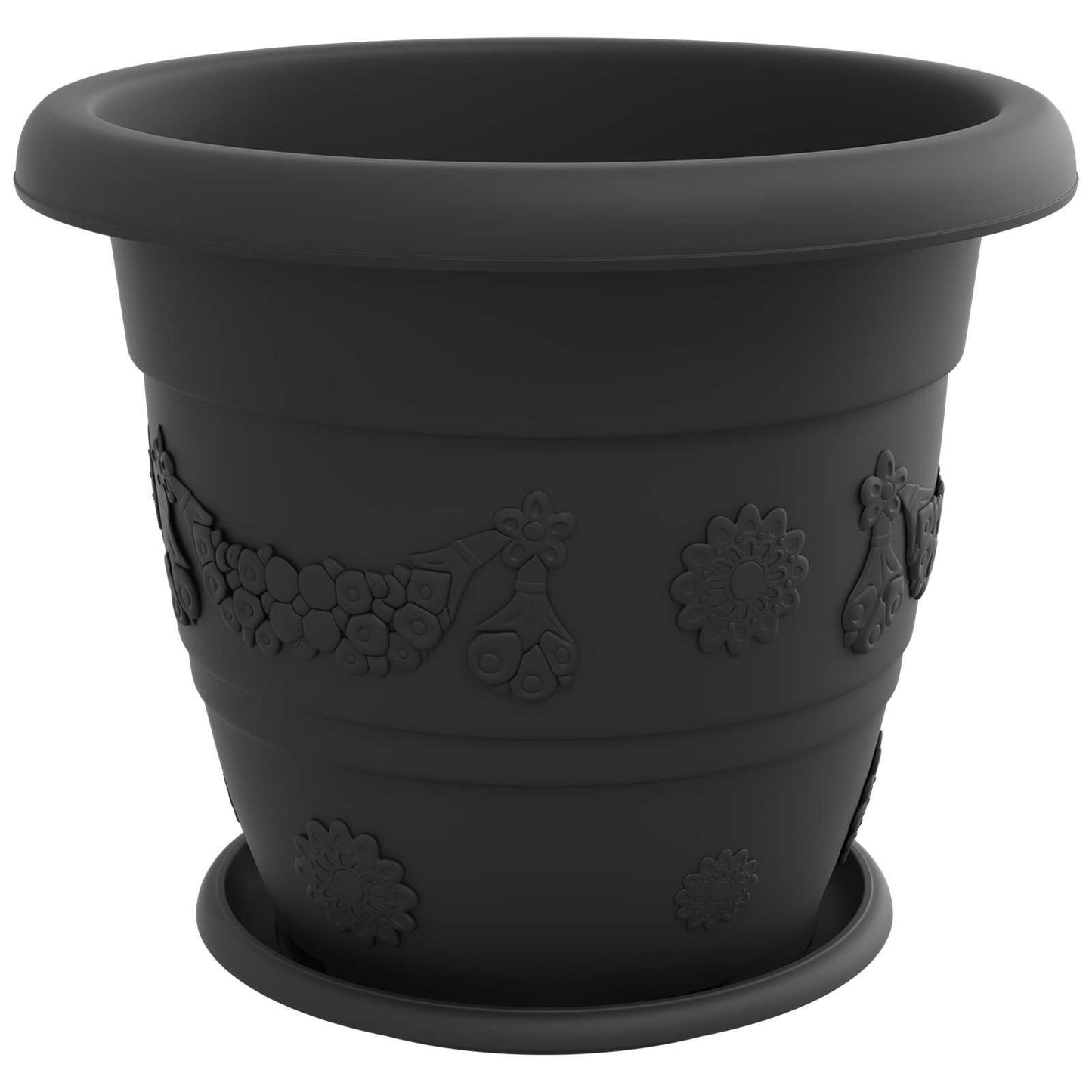 Vasi per Piante 6 pcs Nero Ã˜ 26 x 21.5 cm Plastica