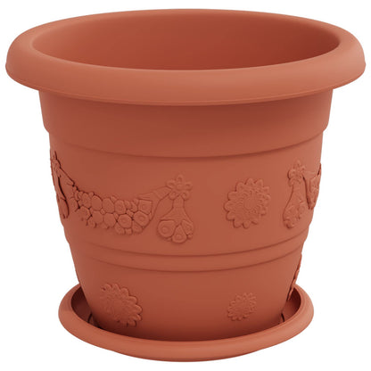 Vasi per Piante 24 pcs Rosso Mattone Ã˜ 26 x 21.5 cm Plastica