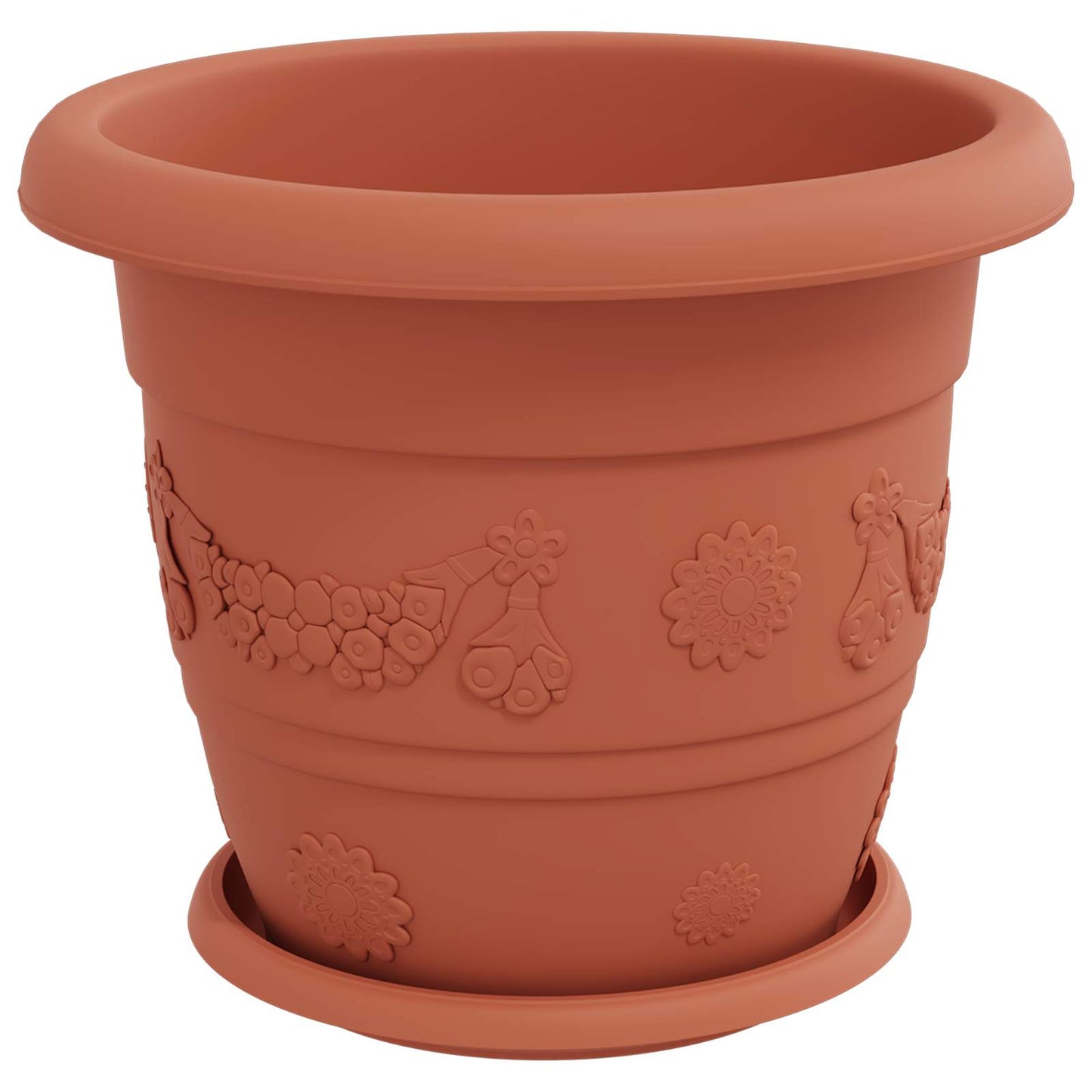 Vasi per Piante 24 pcs Rosso Mattone Ã˜ 26 x 21.5 cm Plastica