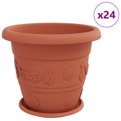 Vasi per Piante 24 pcs Rosso Mattone Ã˜ 26 x 21.5 cm Plastica