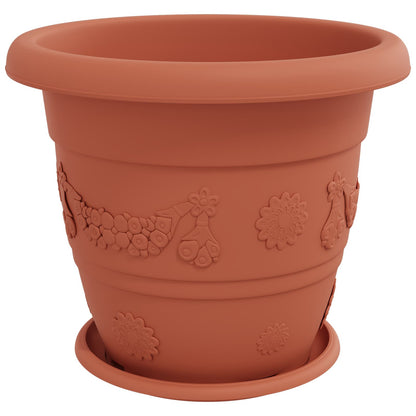 Vasi per Piante 24 pcs Rosso Mattone Ã˜ 26 x 21.5 cm Plastica