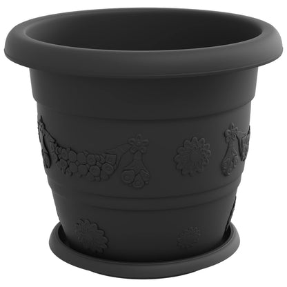 Vasi per Piante 24 pcs Nero Ã˜ 26 x 21.5 cm Plastica
