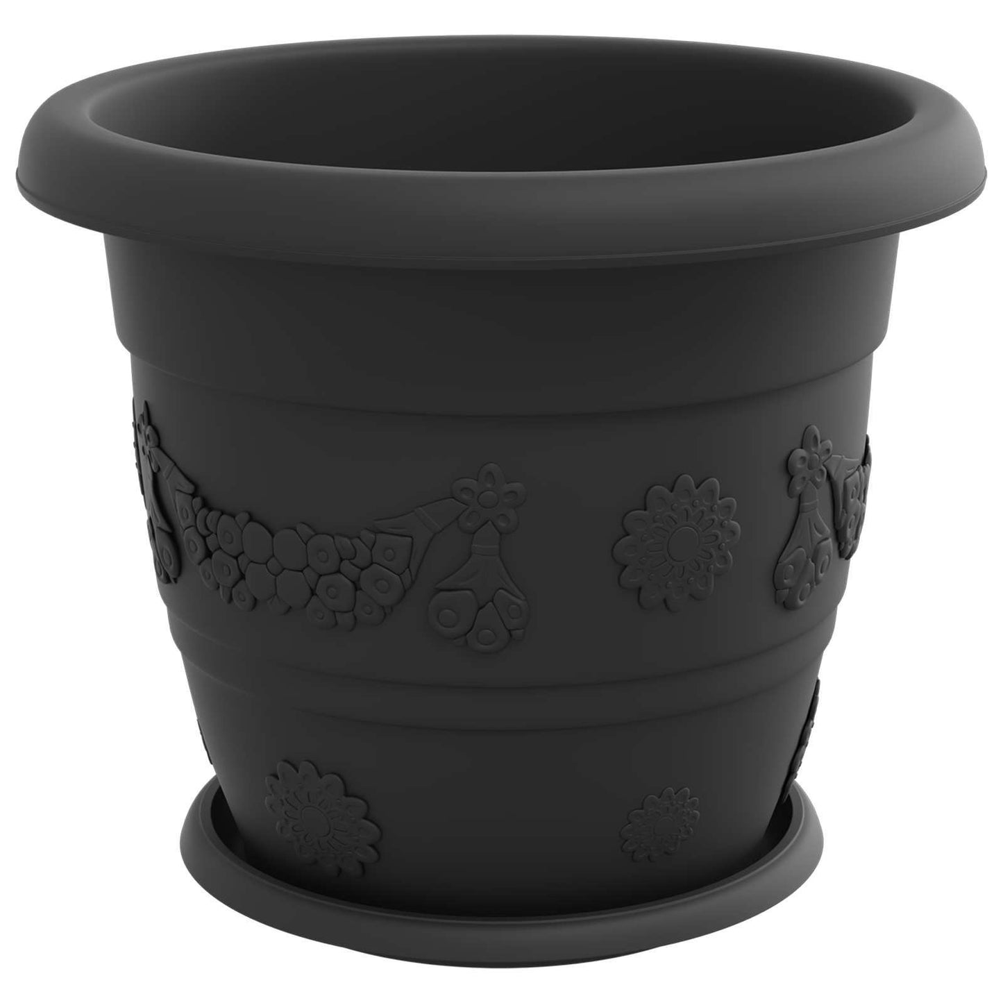 Vasi per Piante 24 pcs Nero Ã˜ 26 x 21.5 cm Plastica