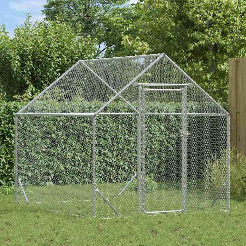 Gabbia per polli Argento 200x170x177cm Acciaio zincato