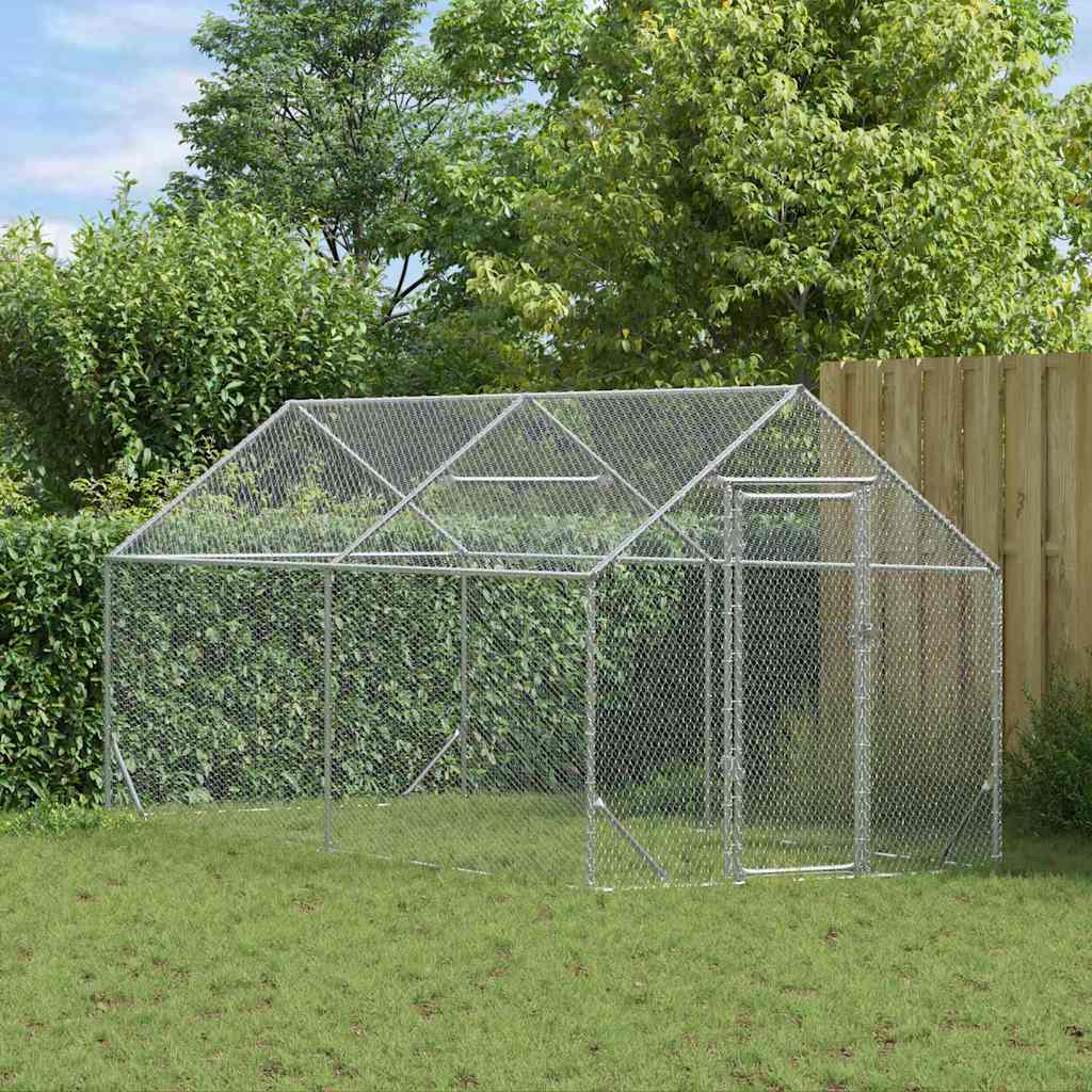 Gabbia per polli Argento 400x170x177cm Acciaio zincato