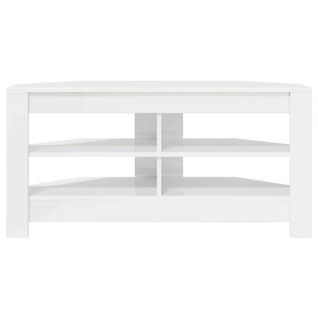 MobileTVAngolare Bianco ad Alto Lucido 102 x 40,5 x 45 cm