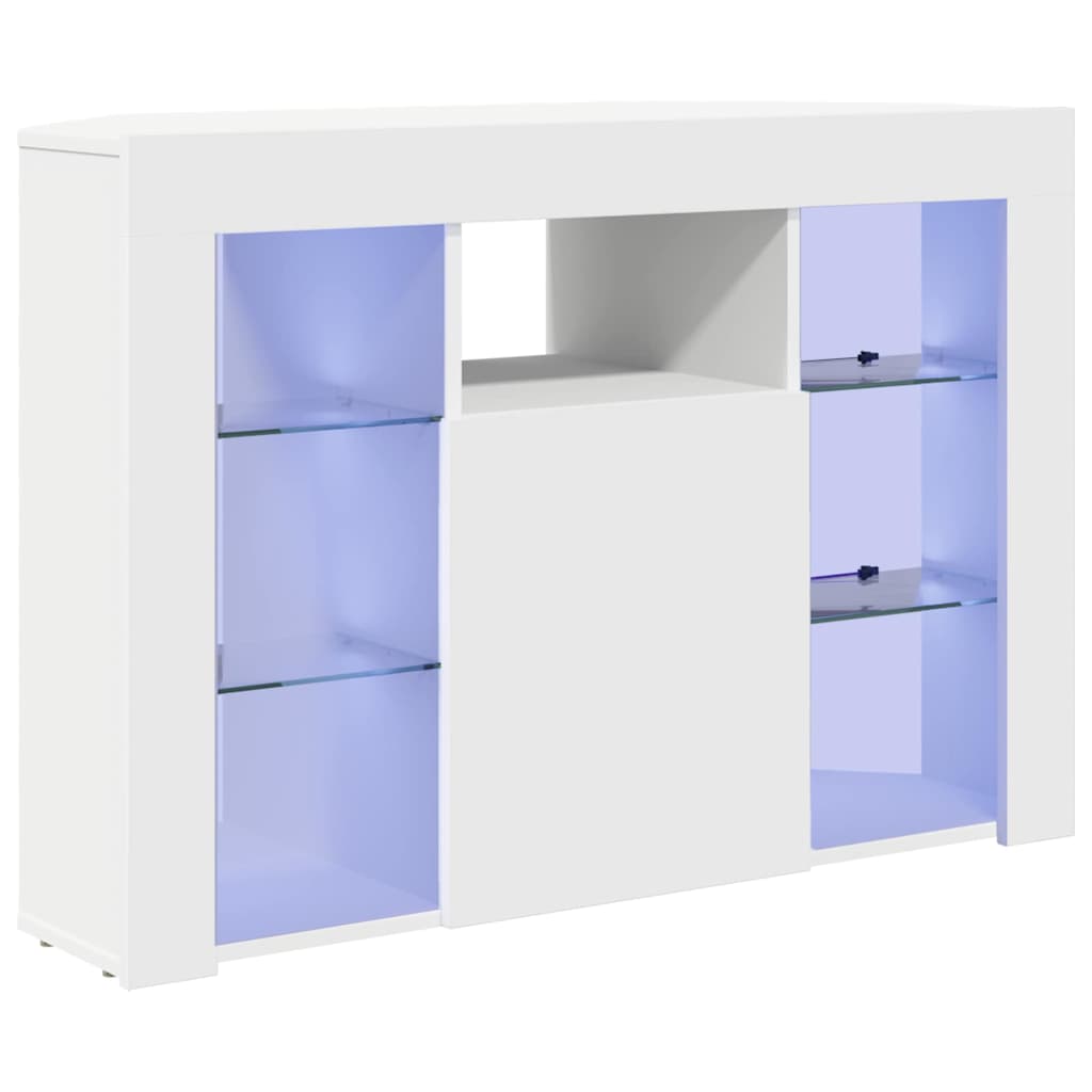 Mobile TV LED Angolare Bianco 100x40x68cm Legno multistrato