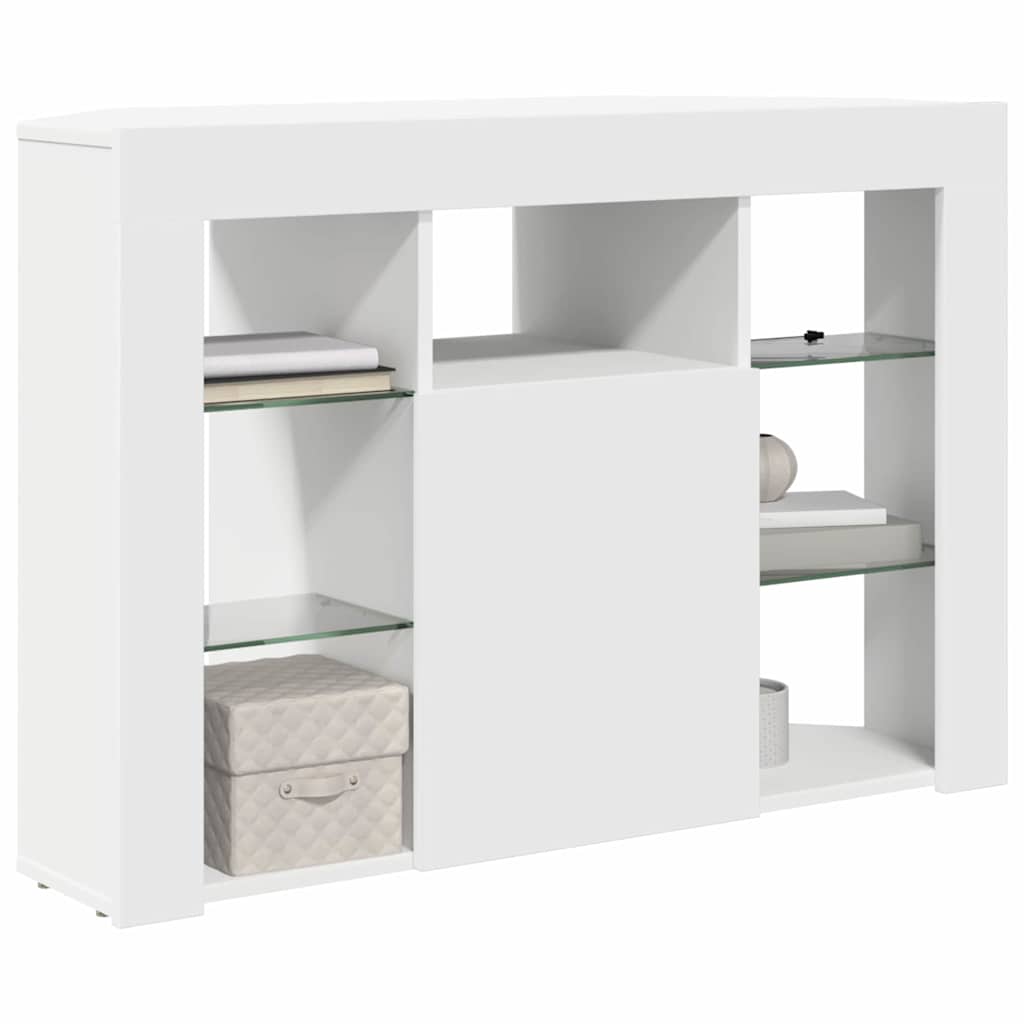 Mobile TV LED Angolare Bianco 100x40x68cm Legno multistrato