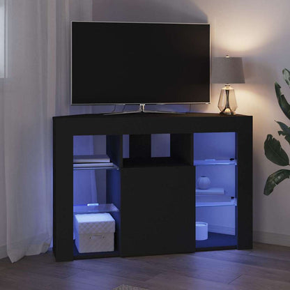Mobile TV LED Angolare Nero 100x40x68cm Legno multistrato
