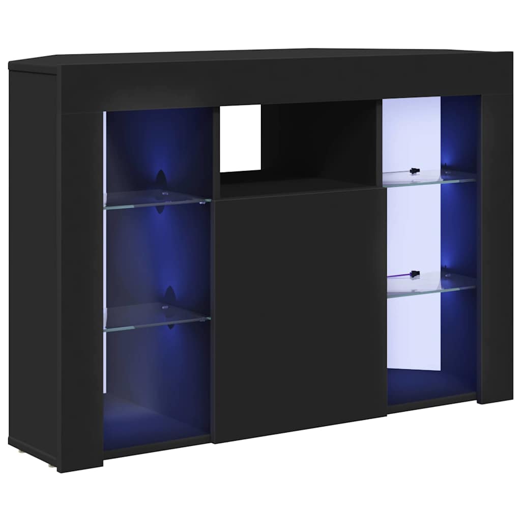 Mobile TV LED Angolare Nero 100x40x68cm Legno multistrato