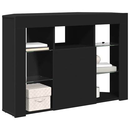 Mobile TV LED Angolare Nero 100x40x68cm Legno multistrato