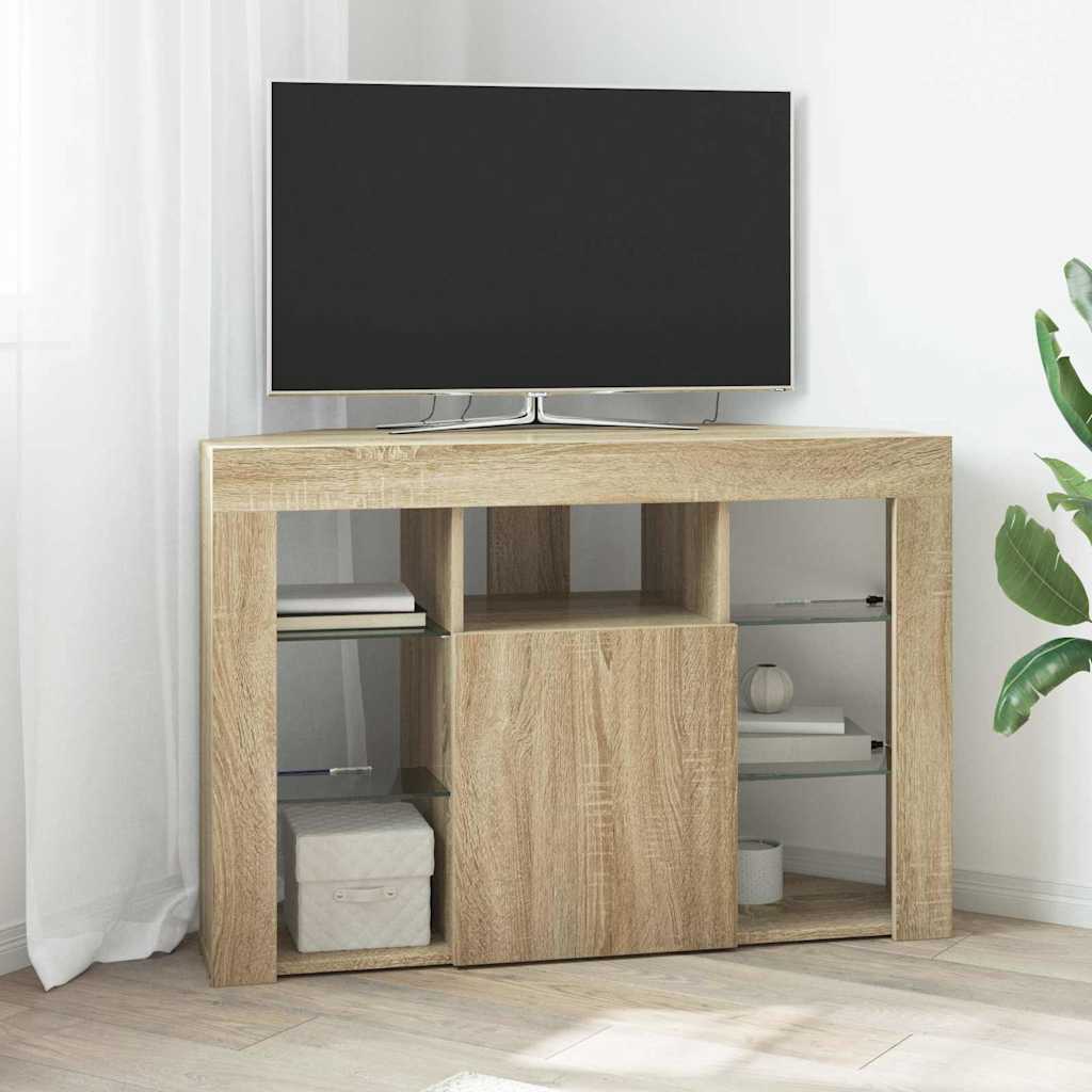 Mobile TV LED Angolare Rovere Sonoma 100x40x68cm