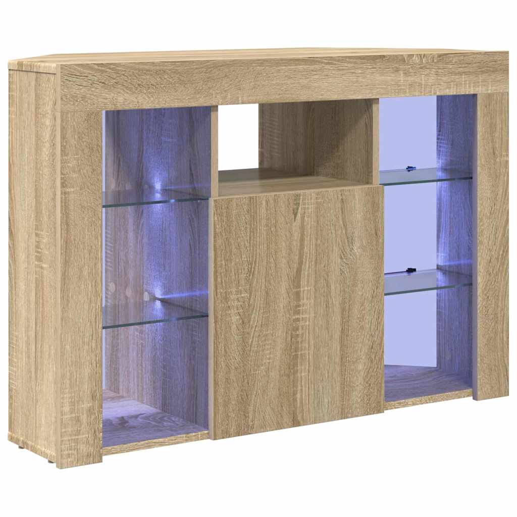 Mobile TV LED Angolare Rovere Sonoma 100x40x68cm