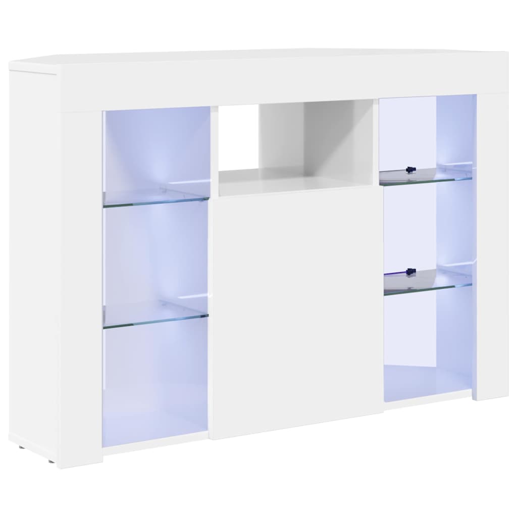 Mobile TV LED Angolare Bianco ad Alto Lucido 100x40x68cm