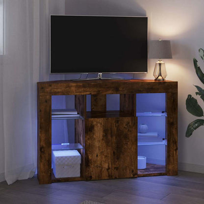 Mobile TV LED Angolare Rovere fumÃ© 100x40x68cm